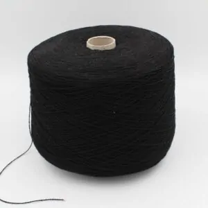 Yarn Recycled Cashmere 100% nm 2/13 color black cone 500 gr