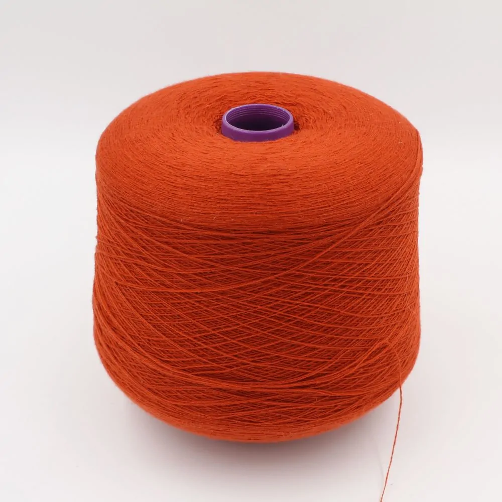Yarn 2/28 100% Cashmere for knitting machine 12 color orange cones 500 gr
