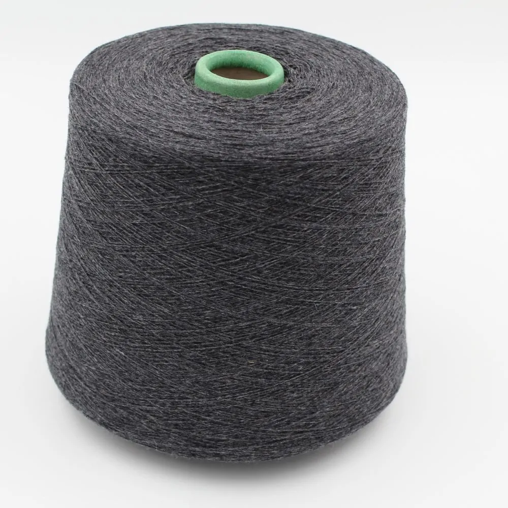 Yarn 2/27 100% Cashmere for knitting machine 12 color dark grey cones 510 gr