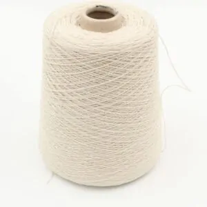 Yarn Recycled Cashmere 100% nm 2/13 color natural white cones 500 gr