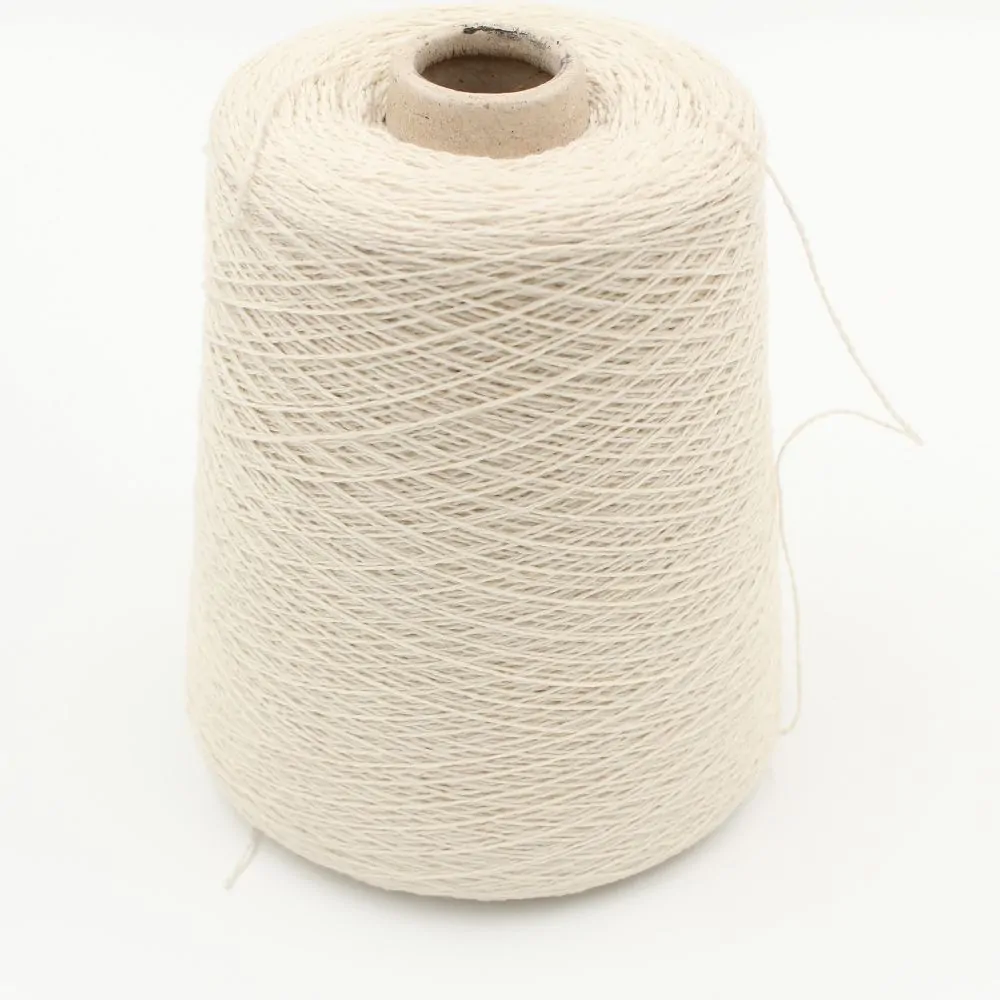 Yarn Recycled Cashmere 100% nm 2/13 color natural white cones 500 gr