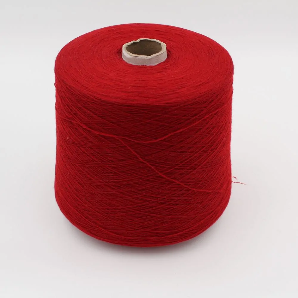100% cashmere yarn nm 2/36 color red cones 520 gr