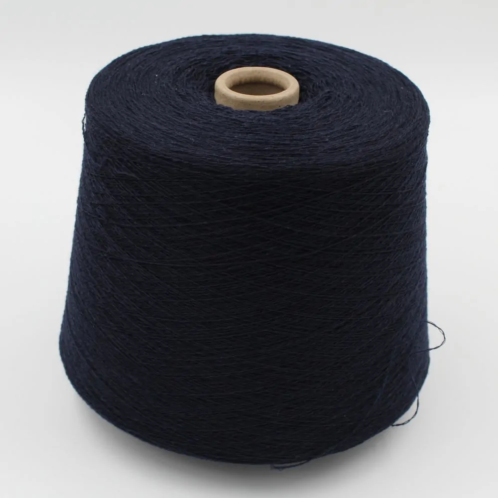 Yarn for knitting machine 2/30 70% merino extrafine 30% cashmere color blue cones 530 gr