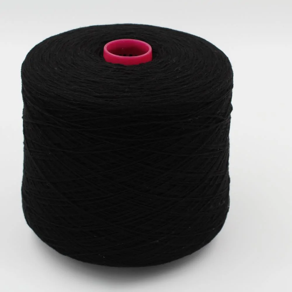 100% Cashmere yarn nm 2/14 color black cones 490 gr