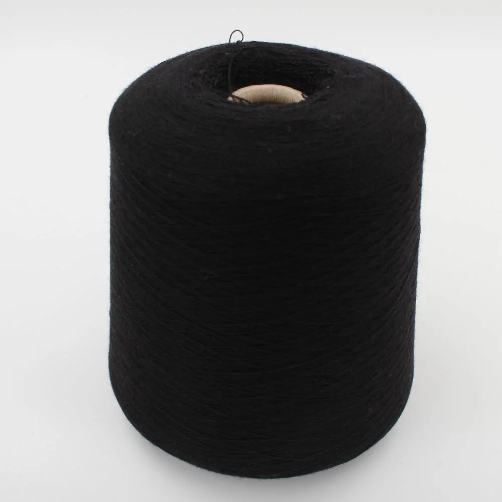 EVIANCONFORT yarn virgin wool 94% Polyurea fiber 6% nm. 27500 color black cones 500 gr