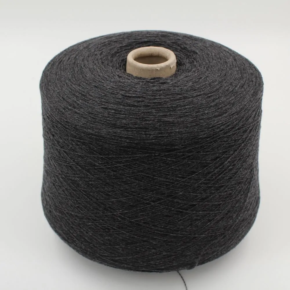 Yarn 2/28 100% Cashmere for knitting machine 12 color dark grey cones 630 gr
