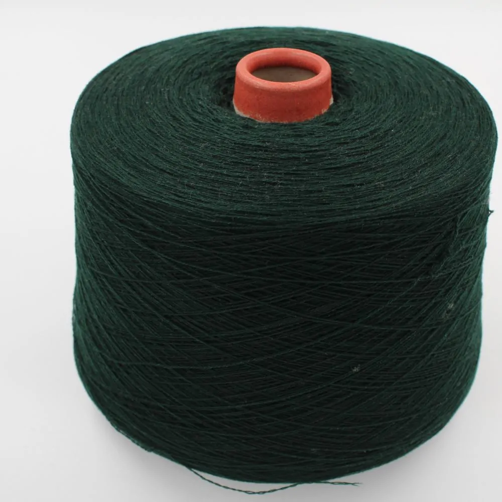 Filato 2/28 100% Cashmere per macchina 12 verde scuro colore rocche 620 gr
