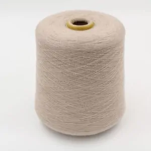 100% Cashmere yarn nm 2/48 combed color beige melange cone 560 gr