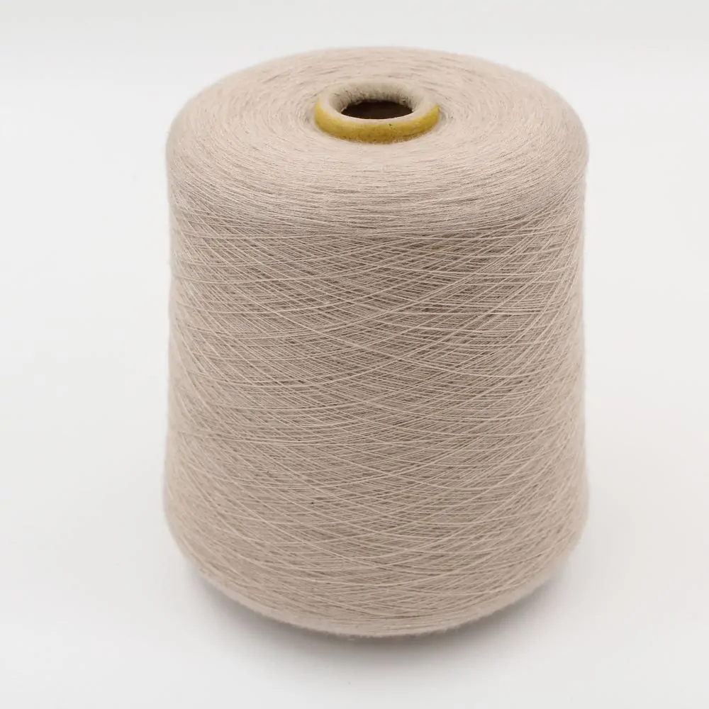 100% Cashmere yarn nm 2/48 combed color beige melange cone 560 gr