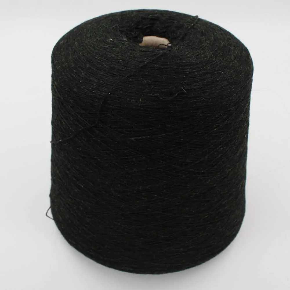 Filato 2/27 100% Cashmere per macchina 12 colore nero verde melange rocca 510 gr