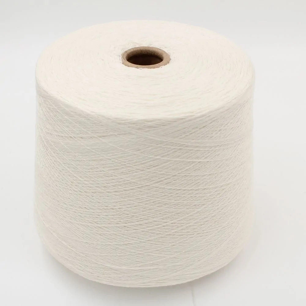 Yarn for knitting machine 2/30 70% merino extrafine 30% cashmere color white cones 560 gr