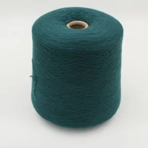 Yarn cashmere 100% superior nm 2/26 color dark green cones 550 gr
