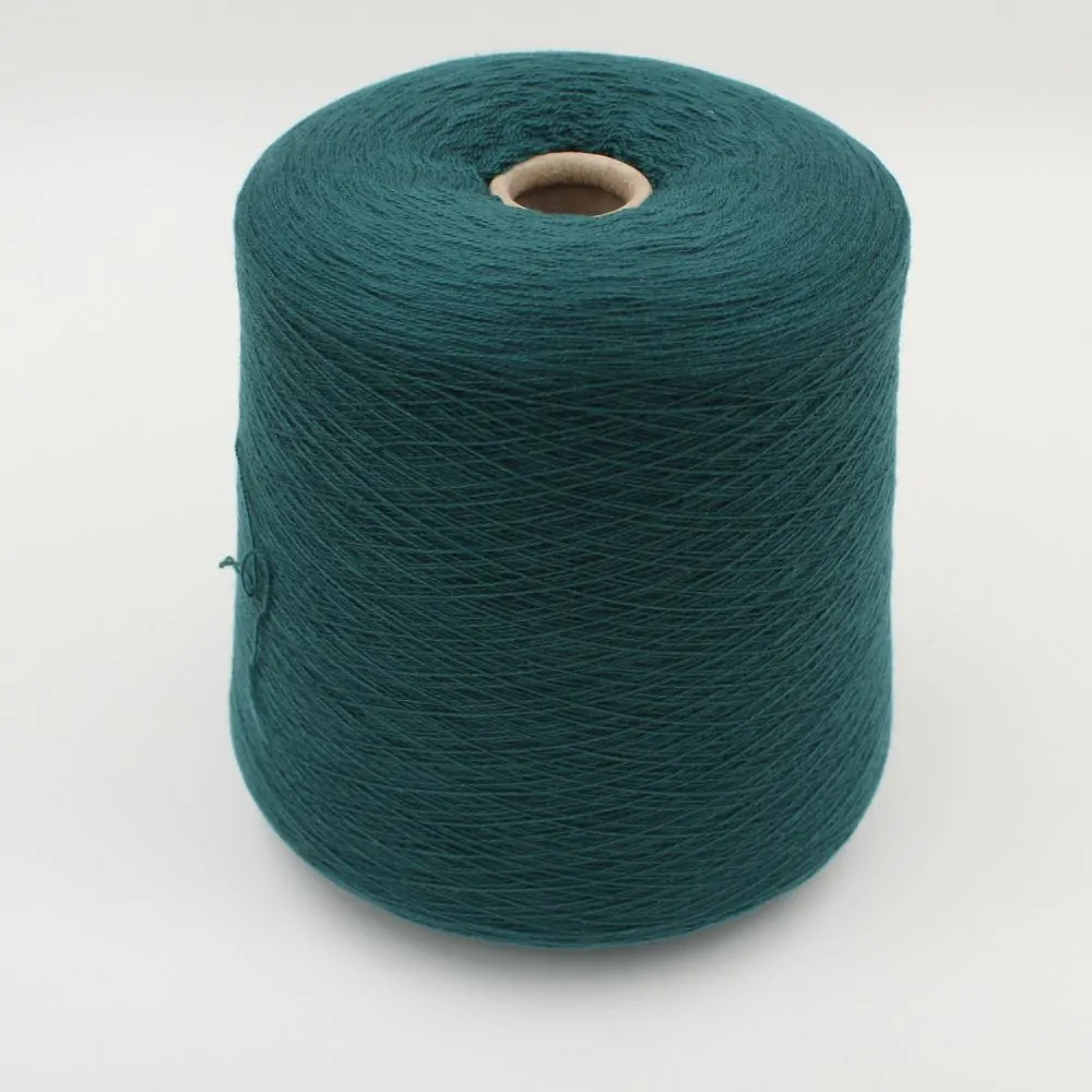 Yarn cashmere 100% superior nm 2/26 color dark green cones 550 gr