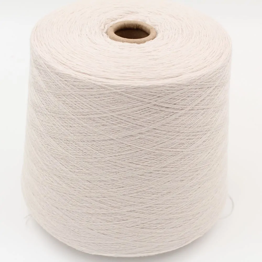 Yarn for knitting machine 2/30 70% merino extrafine 30% cashmere color light beige cones 510 gr