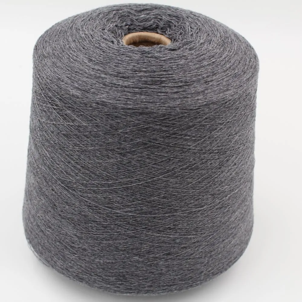 Yarn for knitting machine 2/30 70% merino extrafine 30% cashmere color medium grey cones 560 gr