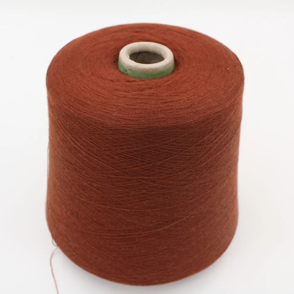 100% Cashmere yarn nm 2/48 combed color light brown cone 580 gr