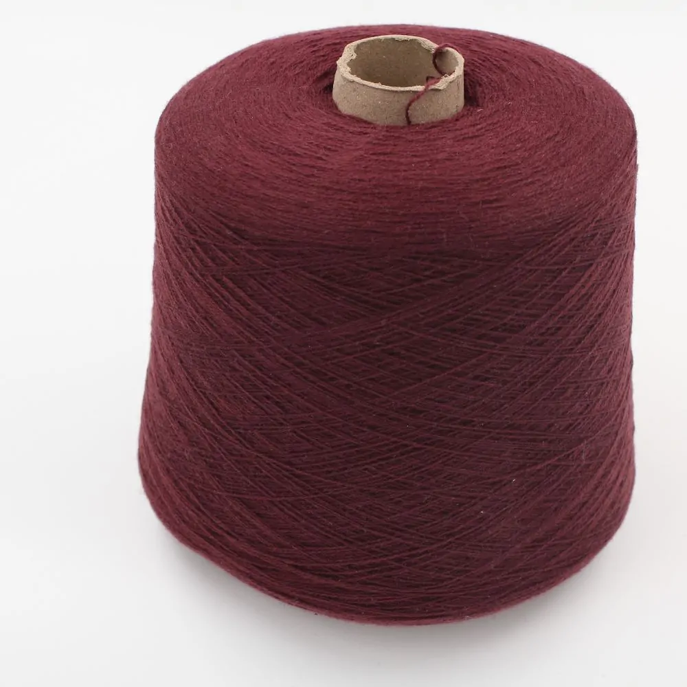 Yarn 2/28 100% Cashmere color bordeaux cones 630 gr