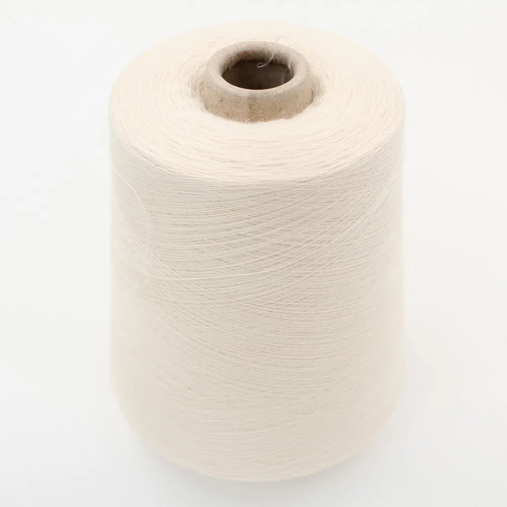 Yarn cashmere 100% nm 2/45 combed color white cone 770 gr