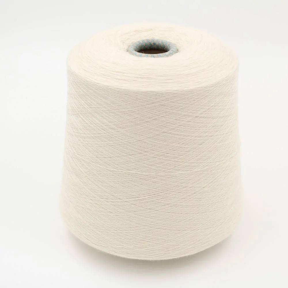100% Cashmere yarn nm 2/48 combed color natural white cone 710 gr