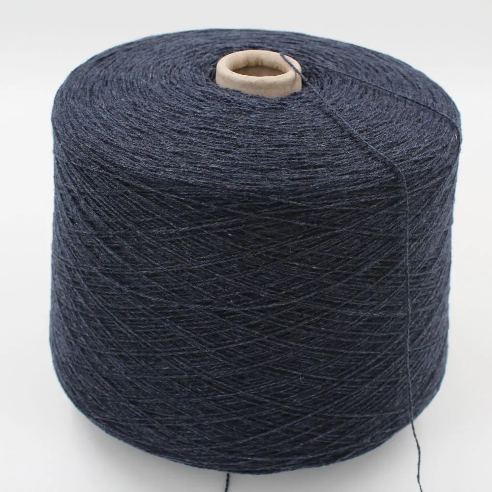 ALTER-ECO yarn 97% cashmere 3% wool merino nm 2/12 color dark blue cones 630 gr
