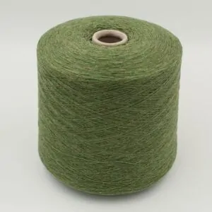 Yarn cashmere 100% superior nm 2/26 color green melange cones 510 gr