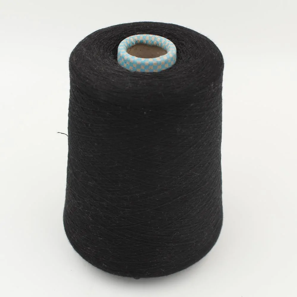 100% Cashmere yarn nm. 1/28 black color 400g cones
