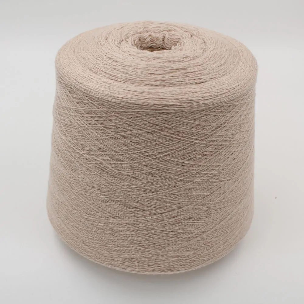Yarn for knitting machine 2/30 70% merino extrafine 30% cashmere color beige cones 540 gr