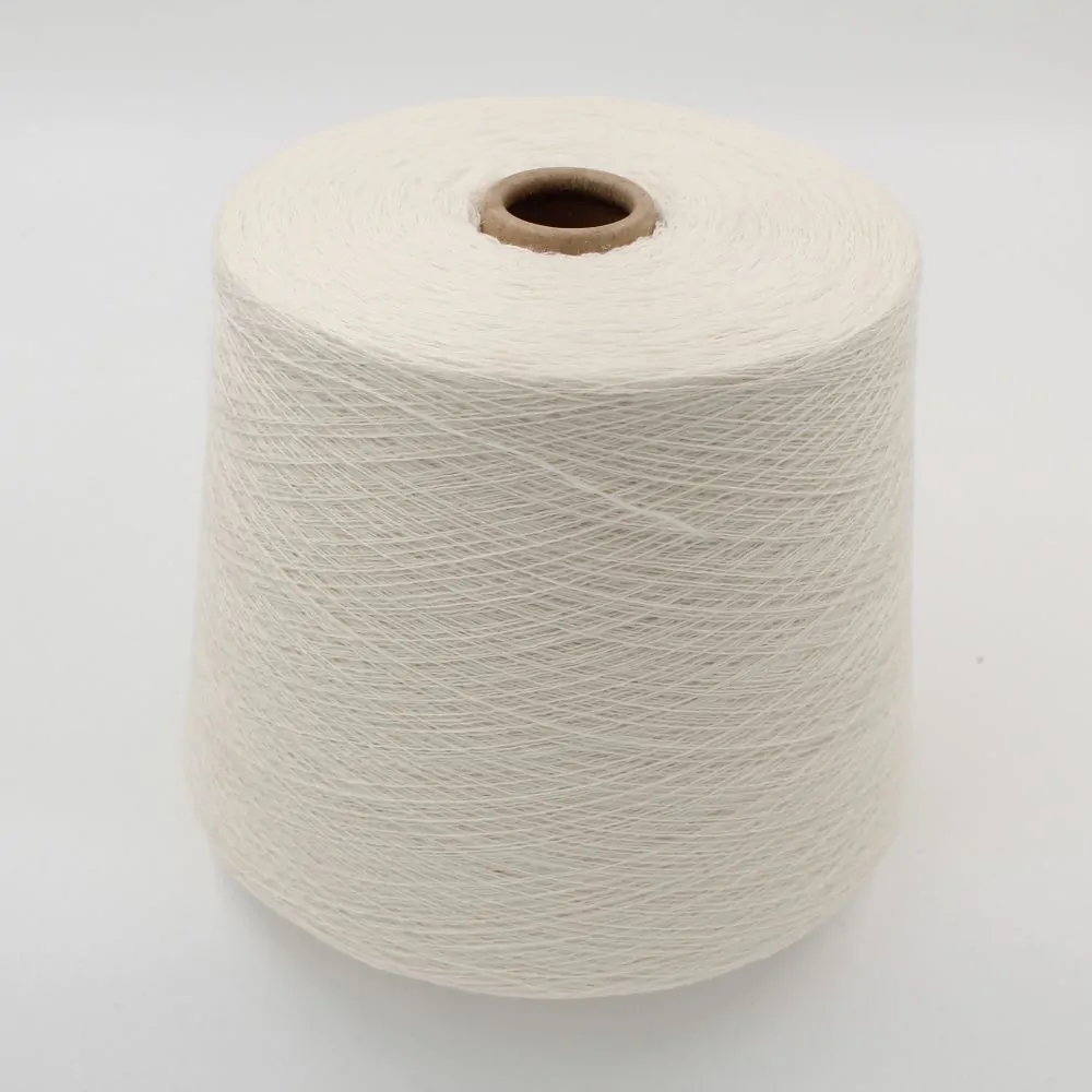 Yarn for knitting machine 2/30 70% merino extrafine 30% cashmere color white cones 500 gr