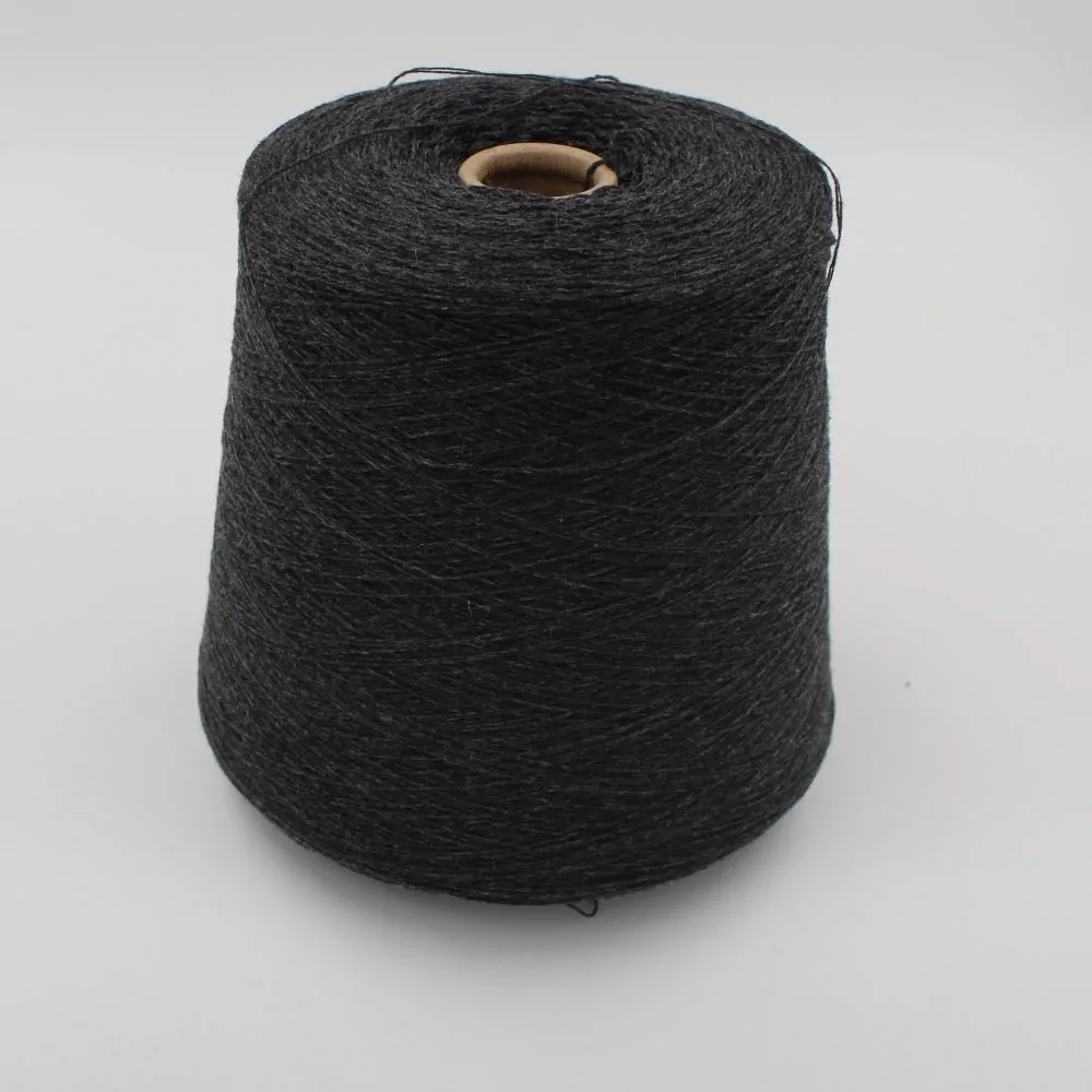 Yarn 2/27 100% Cashmere color dark grey cones 770 gr