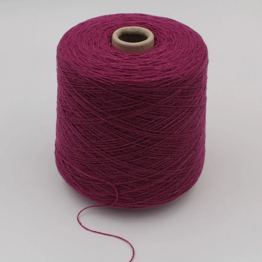 ALTER-ECO yarn 97% cashmere 3% wool merino nm 2/12 color dark pink cones 730 gr