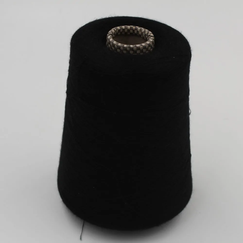 JAIPUR Filato cashmere 70% seta 30% nm 2/56 pettinato colore nero rocche 500 gr