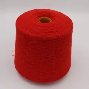 Yarn for knitting machine 2/30 70% merino extrafine 30% cashmere color red cones 540 gr