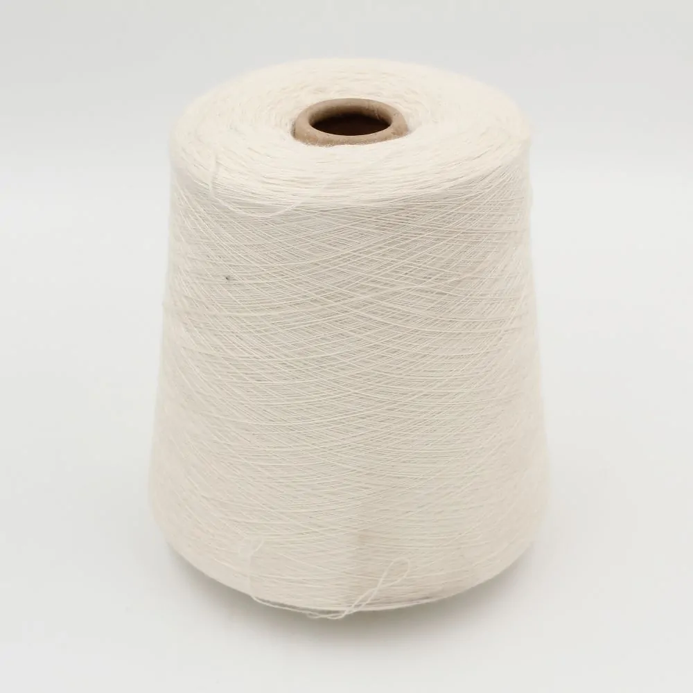 100% Cashmere yarn nm 2/48 combed color natural white cone 400 gr