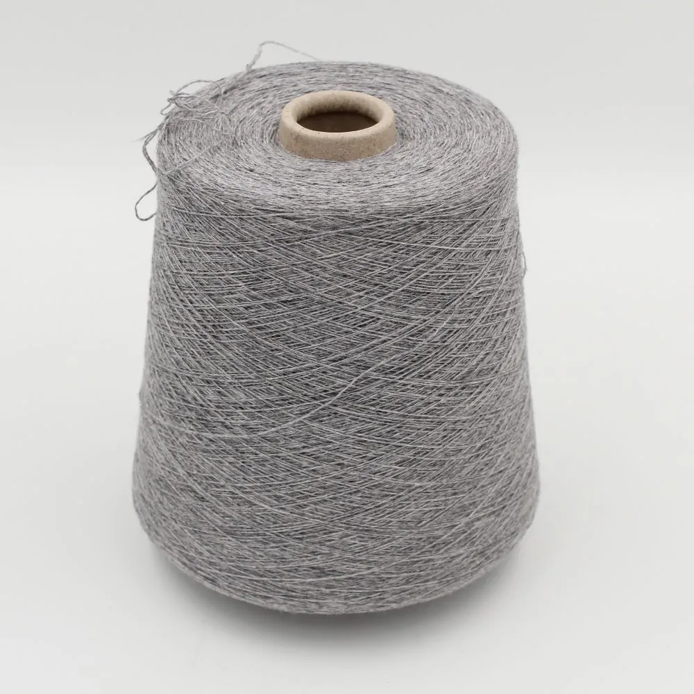 Yarn for knitting machine 2/30 70% merino extrafine 30% cashmere color light grey cones 650 gr
