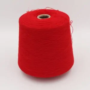 Yarn for knitting machine 2/30 70% merino extrafine 30% cashmere color red cones 520 gr