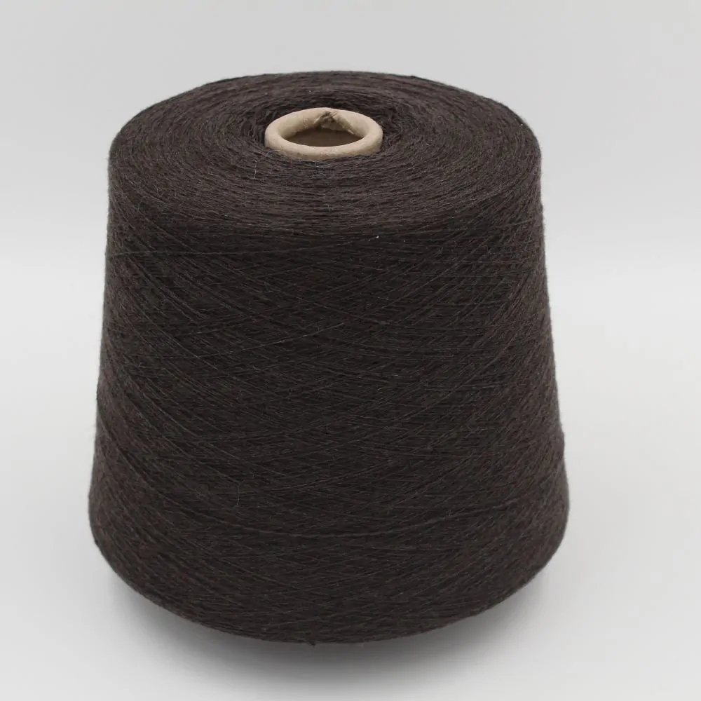 Yarn for knitting machine 2/30 70% merino extrafine 30% cashmere color brown cones 520 gr