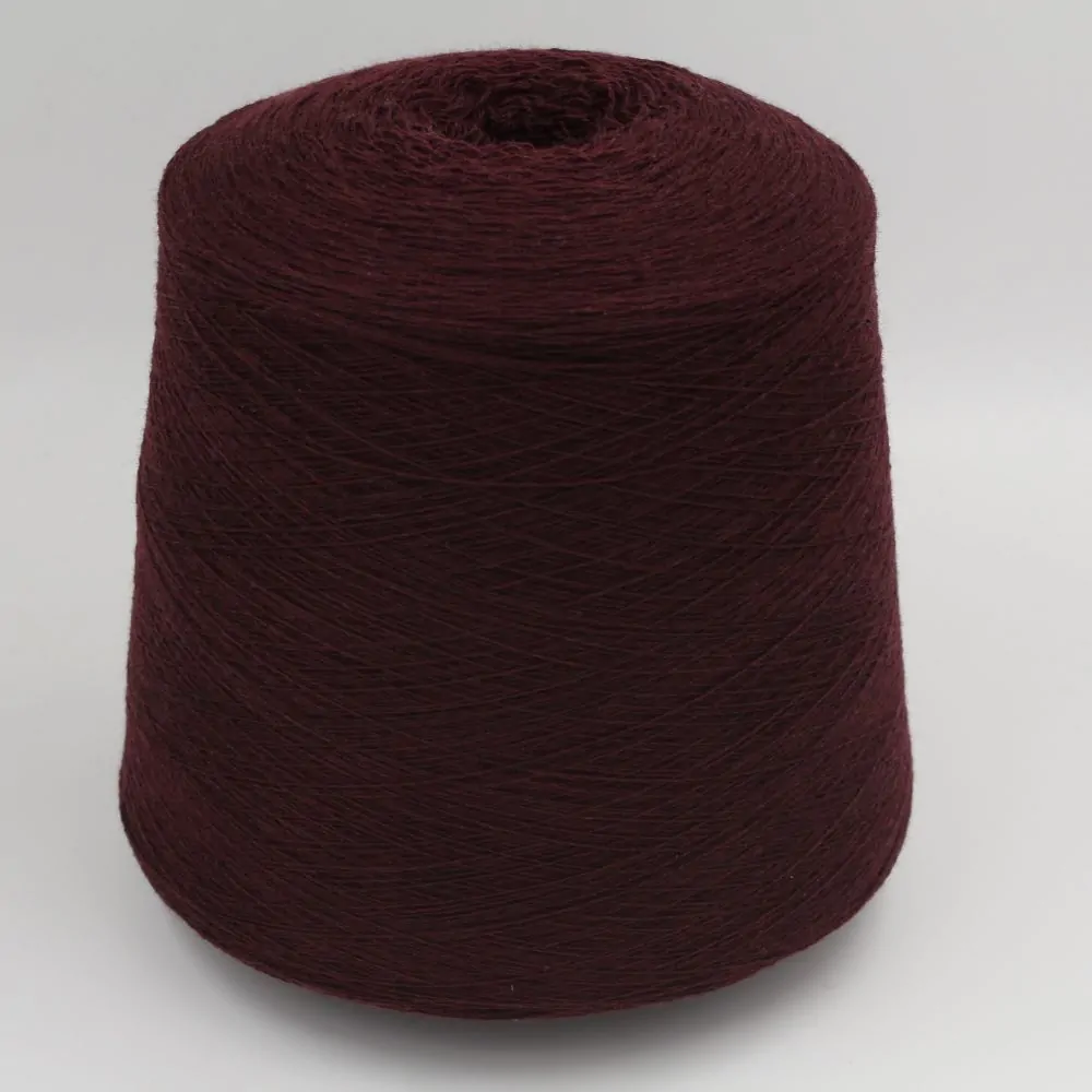 Yarn for knitting machine 2/30 70% merino extrafine 30% cashmere color bordeaux cones 520 gr