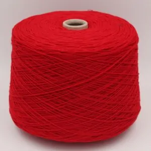 Extra fine merino yarn 70% cashmere 30% nm 4/15 red color 600 gr cones
