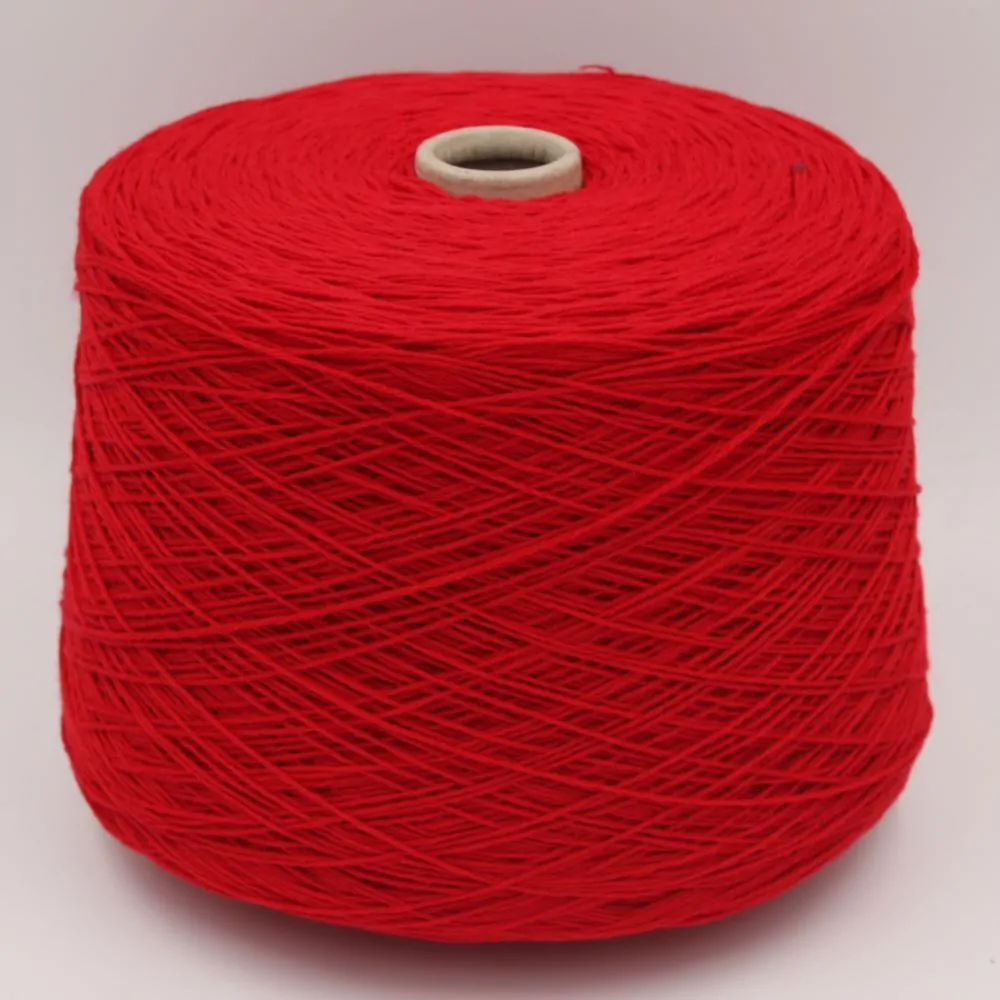 Filato merino extrafine 70% cashmere 30% nm 4/15 colore rosso rocche 600 gr