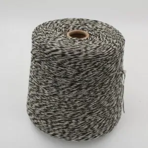 Yarn 20% Wool 40% Cashmere 50% Polyamide nm 4/15 color black muliné cones 450gr