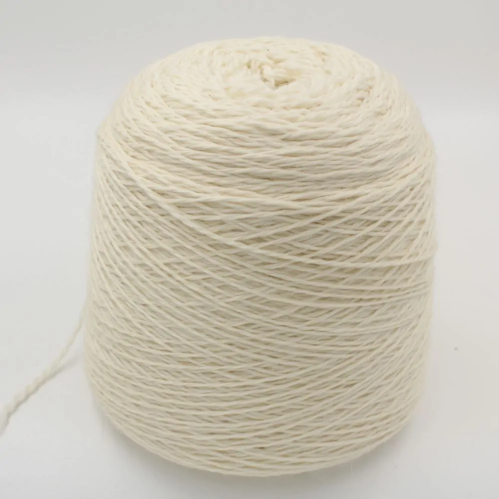 Yarn 90% Merino 10% Cashmere nm 2500 color natural white cones 450gr
