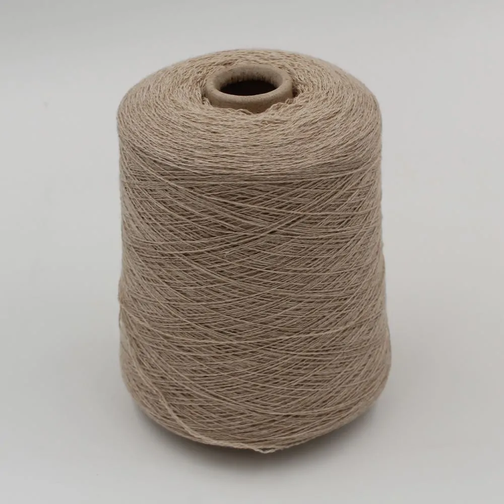 Yarn 50% Extrafine Merinos 30% Silk 20% Cashmere nm. 2/20 color beige cones 490gr