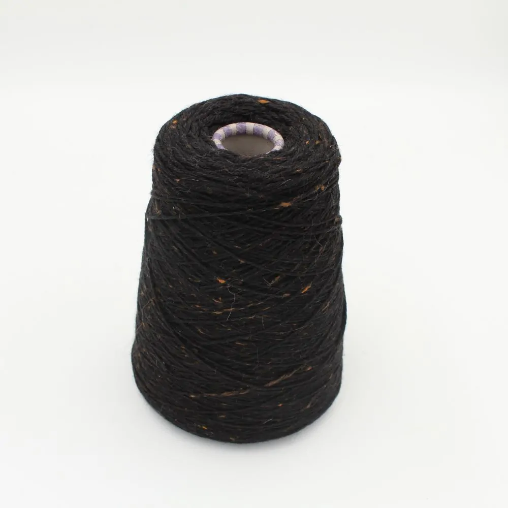 Filato Lana 80% Alpaca 20% nm. 3/11 colore nero rocche 400gr