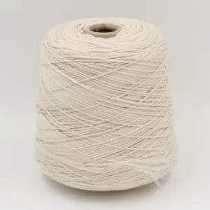 Yarn 100% Wool nm 9X2/26 color white cones 530gr