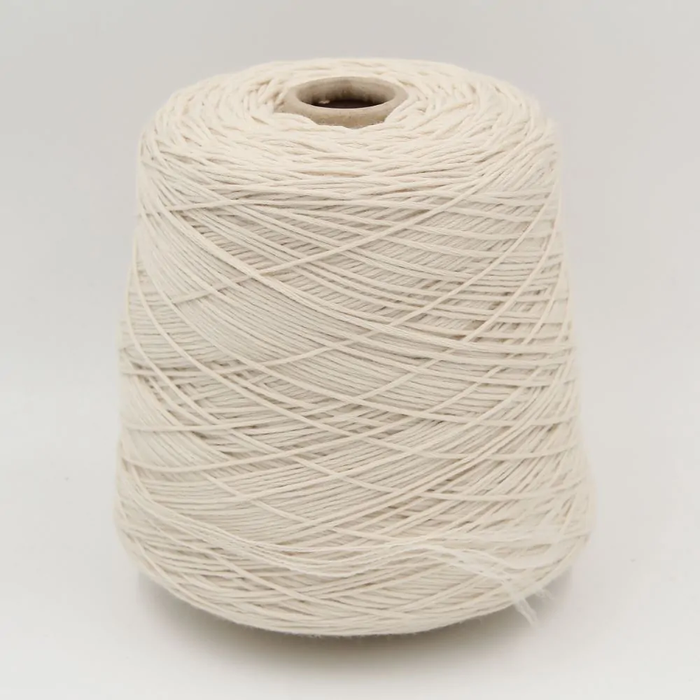 Yarn 100% Wool nm 9X2/26 color white cones 530gr