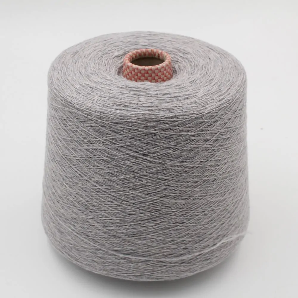 Yarn 60% Wool 40% Cashmere nm 2/18 color light grey cones 580gr