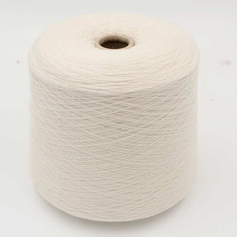 Yarn 80% Wool 20% Cashmere nm 10000 color white cones 420gr