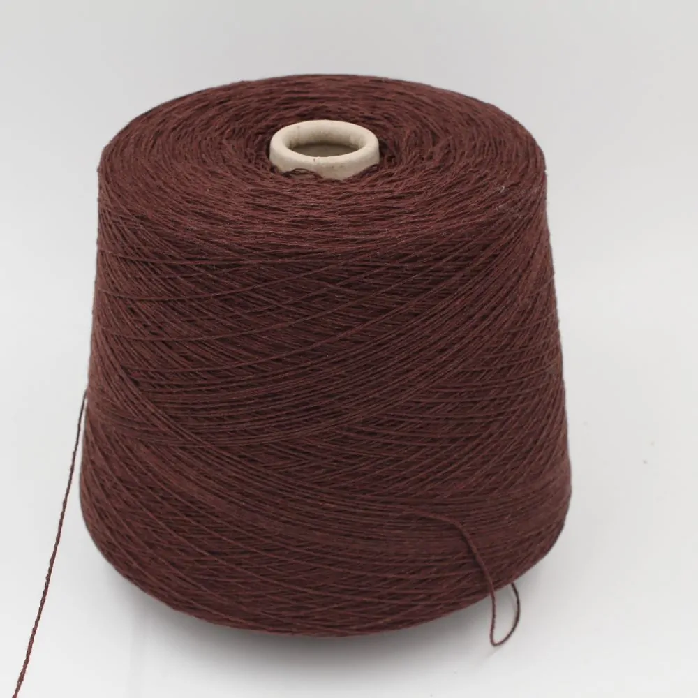 Yarn 100% Cashmere nm 3/36 color brown cones 510gr