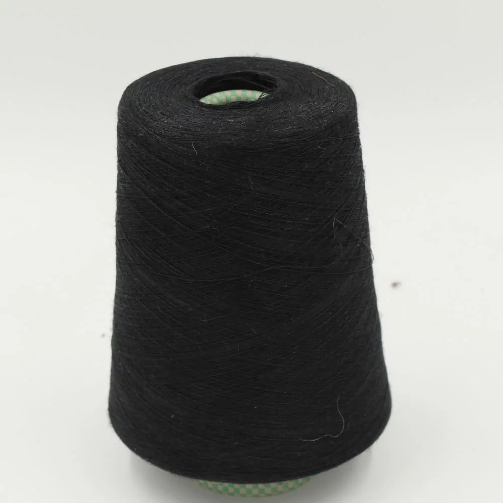 LINOCASH Yarn 65% Linen 35% Cashmere nm 2/52 color black cones 550gr
